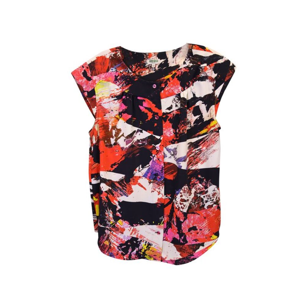Kenzo Printed Crewneck Blouse in Multicolor Polyester